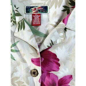 La Cabaña All Night Long - Women’s Tropical Floral Button-Down Shirt | Size: L (